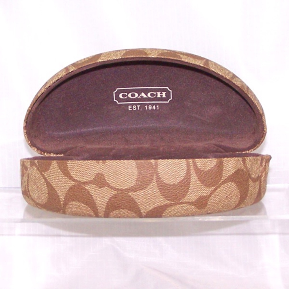 Coach Sunglasses Eyewear Case Brown Signature Logo Hard Case Regular